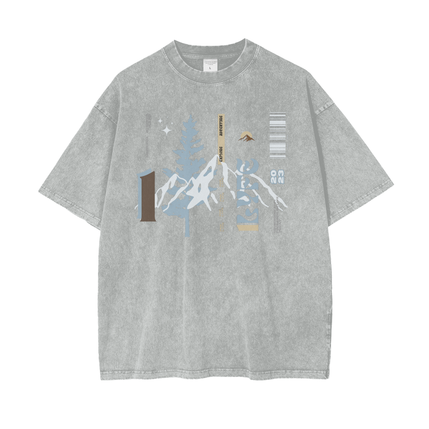 One Life Snow-Washed Oversized Graphic Tee