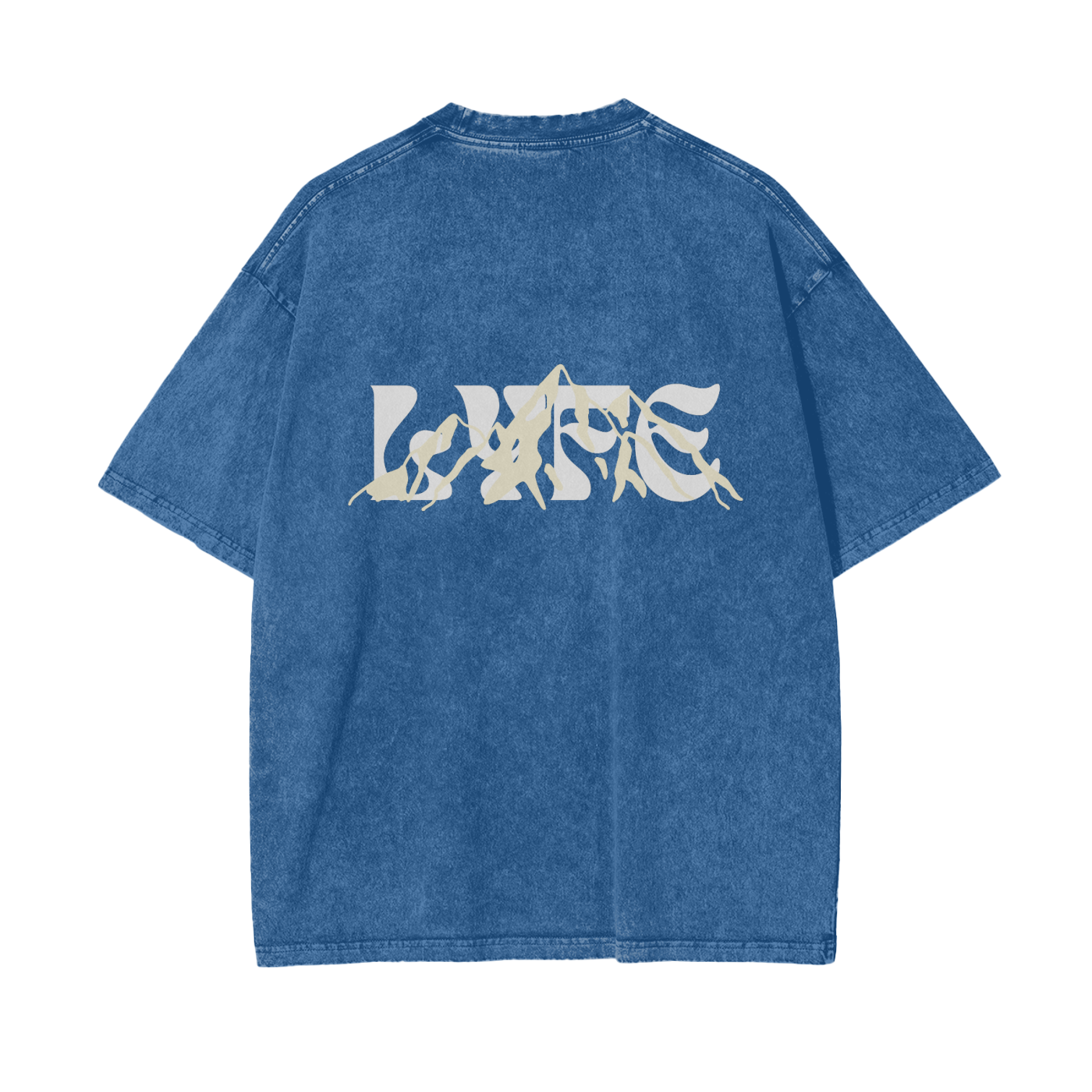 One Life Oversized Snow-Washed "LYFE" Tee