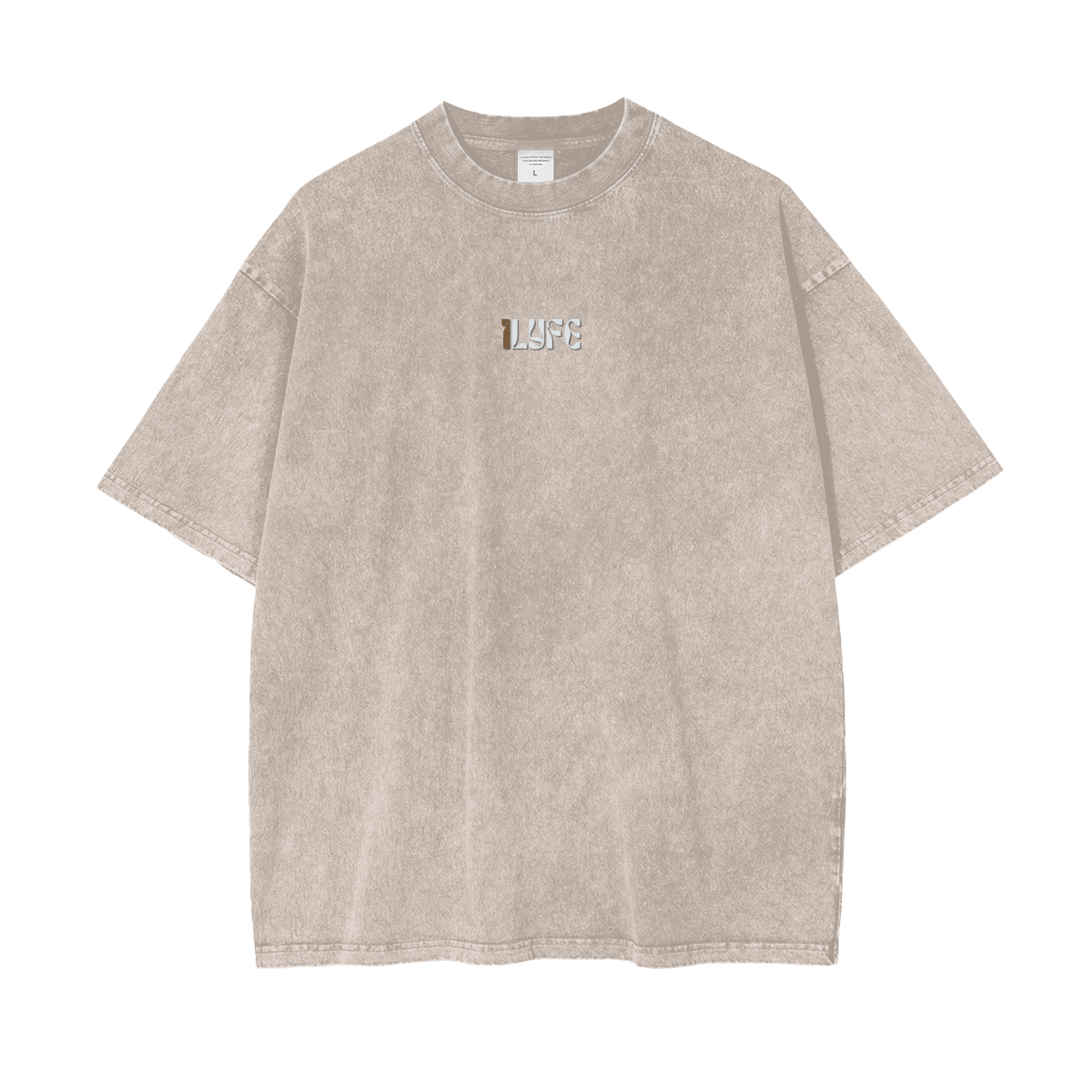 One Life Oversized Snow-Washed "LYFE" Tee