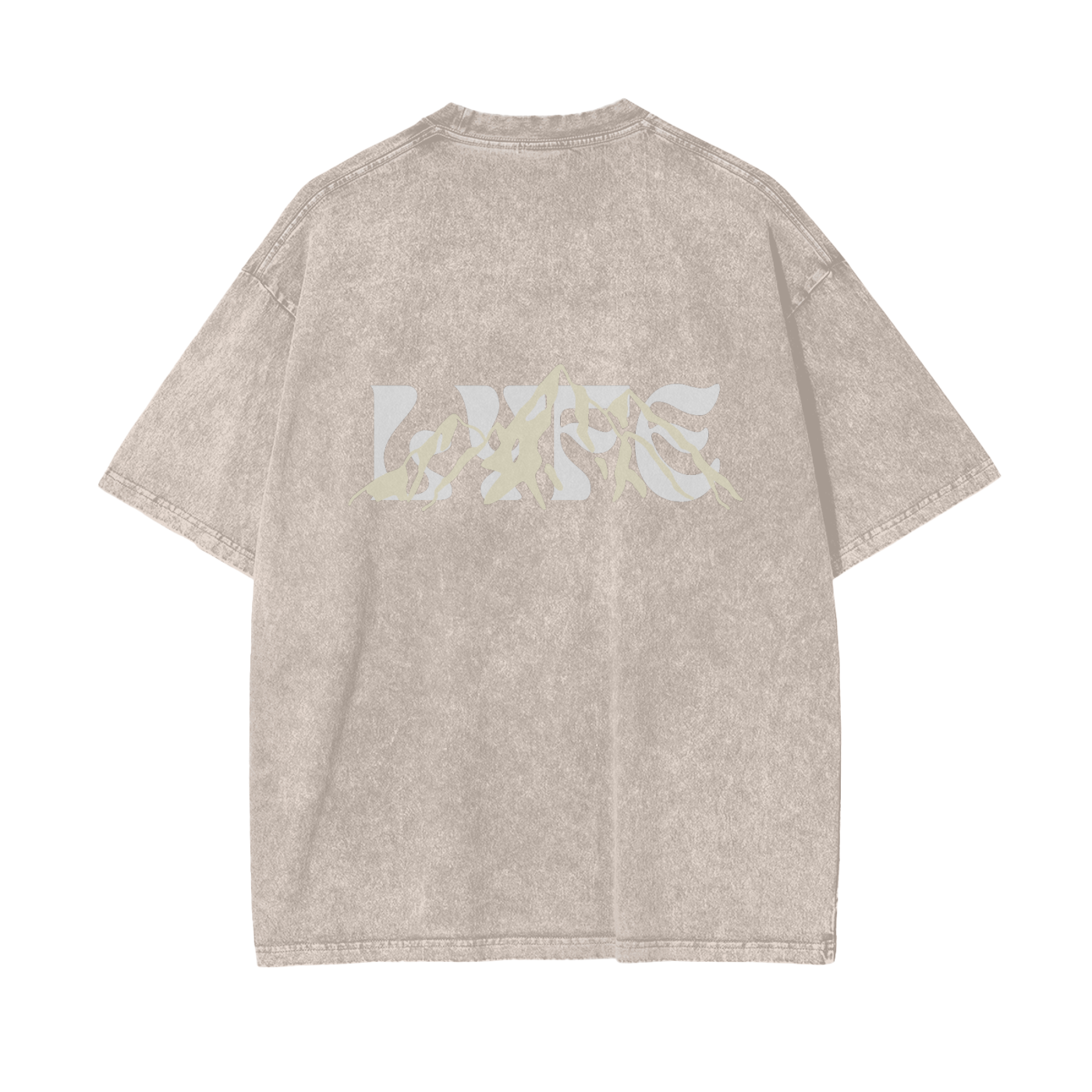 One Life Oversized Snow-Washed "LYFE" Tee