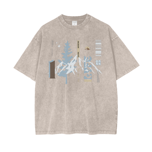 One Life Snow-Washed Oversized Graphic Tee