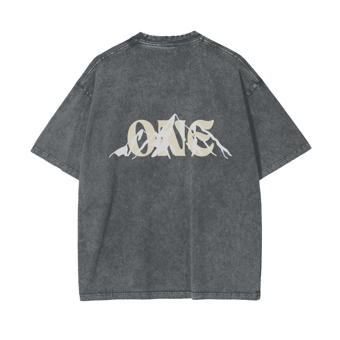 One Life Oversized Snow-Washed "ONE" Tee