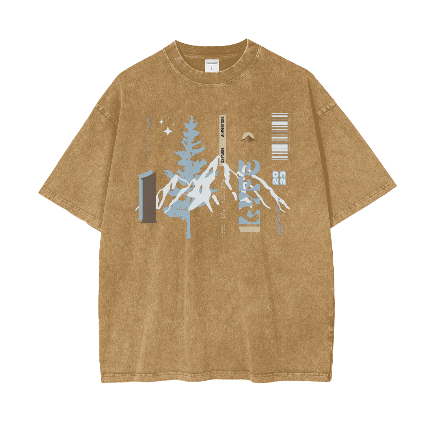 One Life Snow-Washed Oversized Graphic Tee