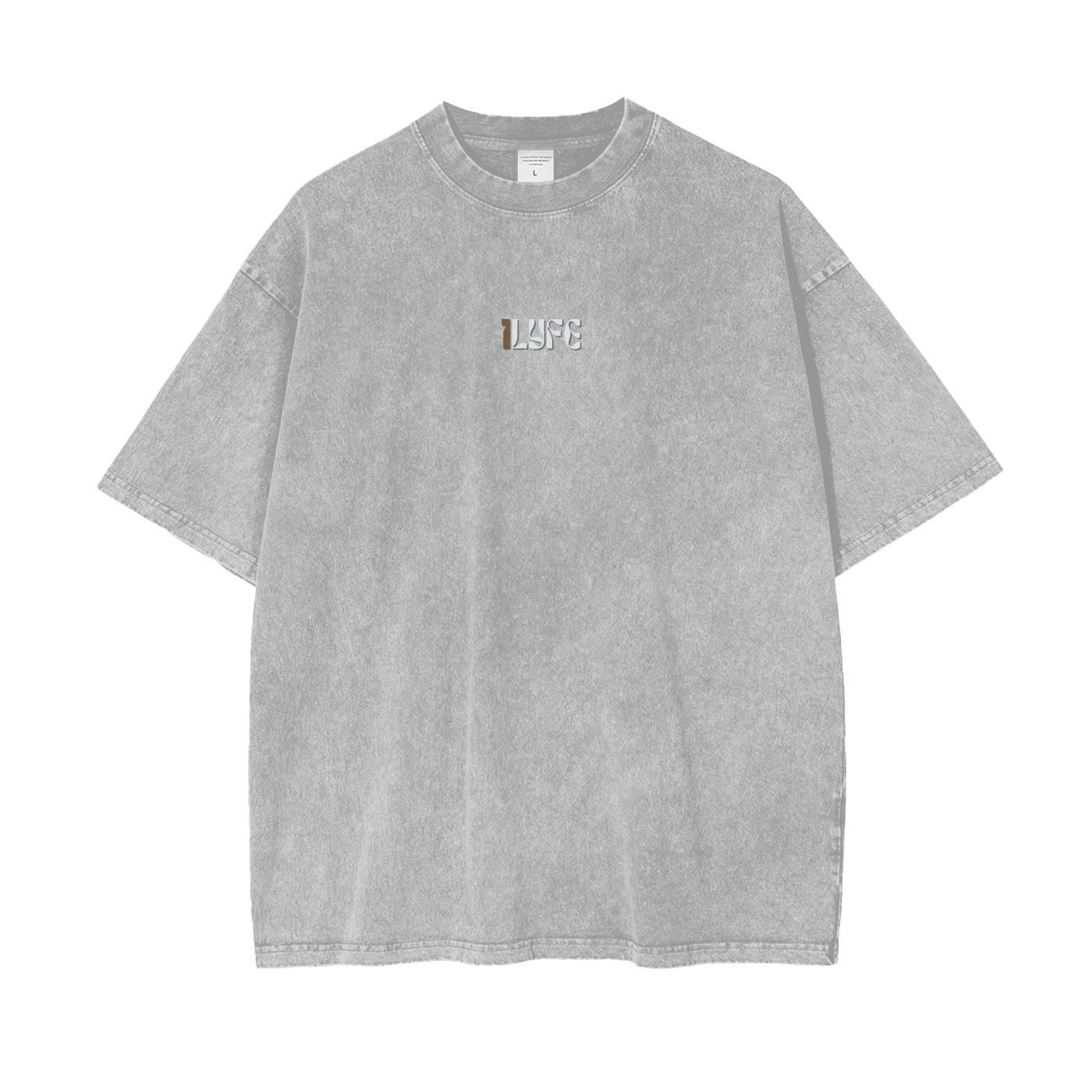 One Life Oversized Snow-Washed "LYFE" Tee