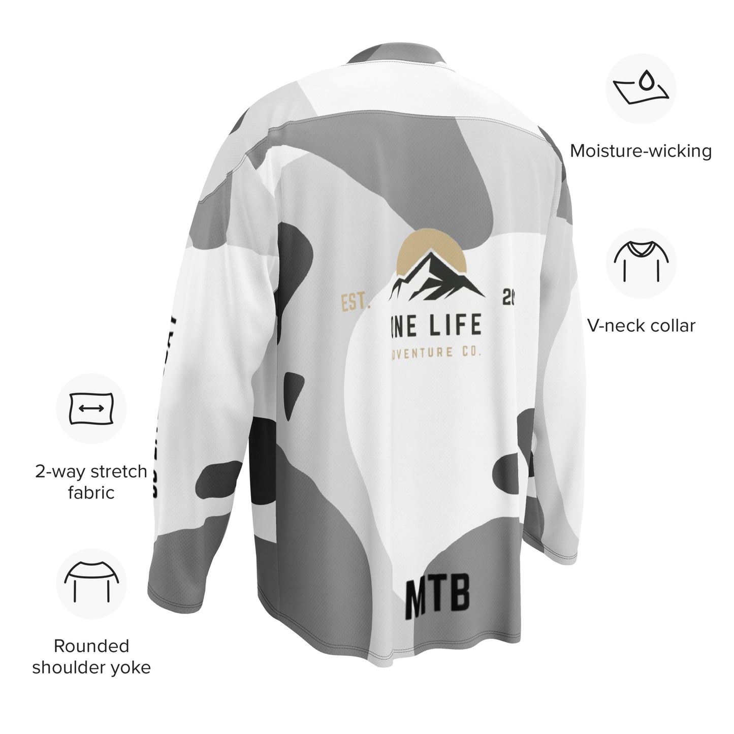 One Life MTB Jersey White Camo